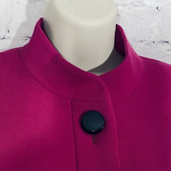 Escada Fuchsia Dark Pink  Wool Coat Size 4 - Picture 2 of 9